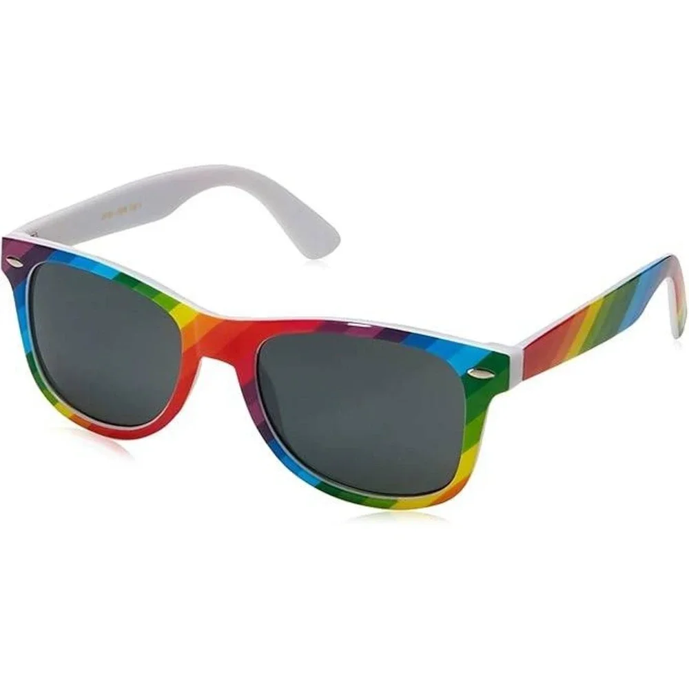 NEW Rainbow Stripe‎ Wayfarer Style Sunglasses UV Protection